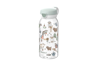 Mepal drinkfles met flipdop campus - 600 ml - waterfles kinderen - lekdicht - hygiënische deksel - little farm