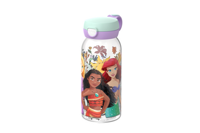 Mepal drinkfles met flipdop campus - 600 ml - waterfles kinderen - lekdicht - hygiënische deksel - princess power