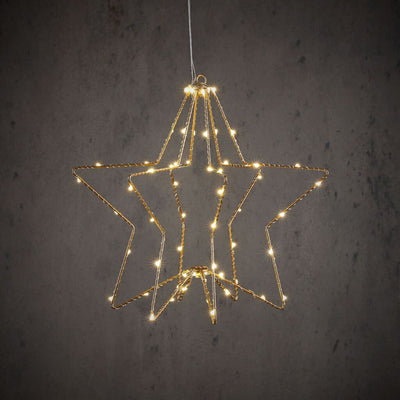 Overige merken ster hangend 60 leds warm wit 32x30 cm goud