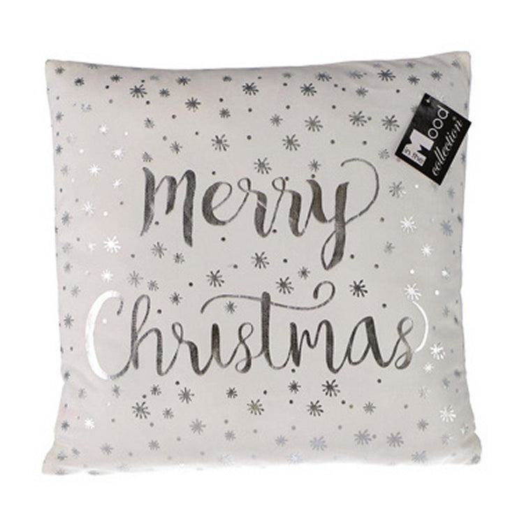 In the mood collection merry christmas kussen wit 40x40x10 cm