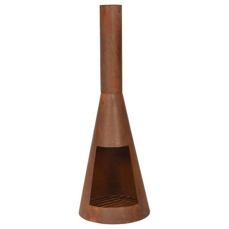 Ambiance haard met schoorsteen ambient 100 cm roestkleurig