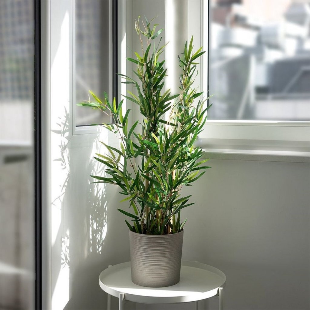 Home styling kunstplant bamboe 90 cm groen