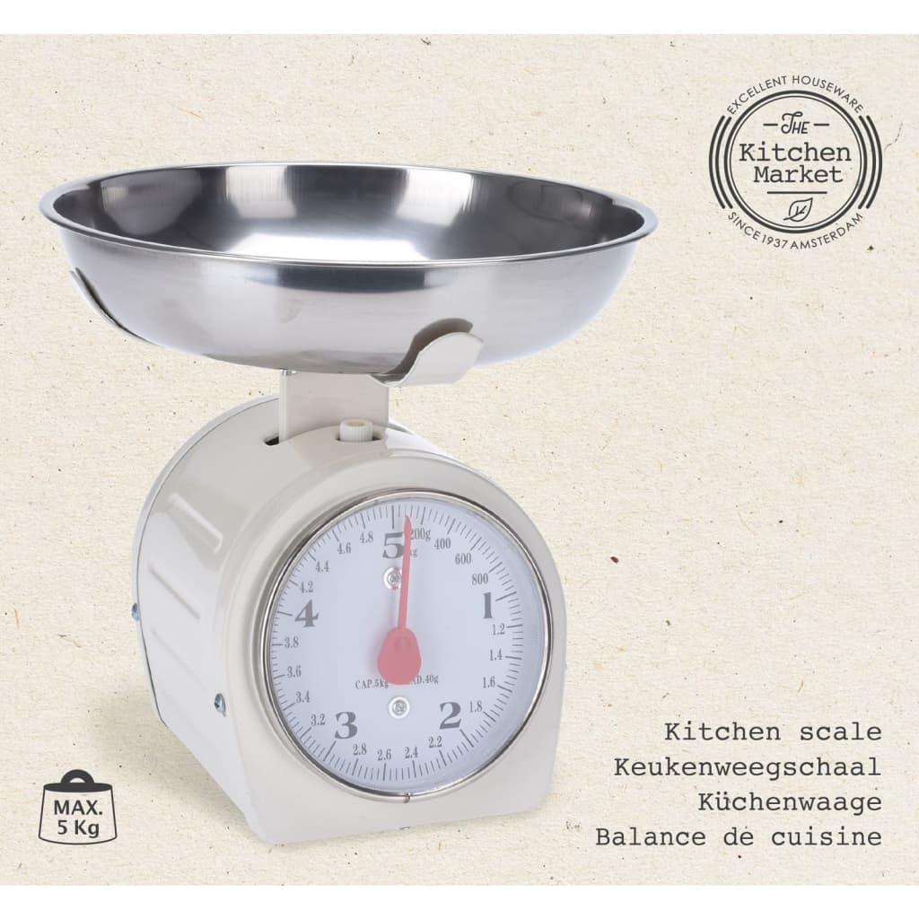 Excellent Houseware Houseware Keukenweegschaal 5 kg metaal