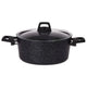 Excellent houseware excellent braadpan 4.4l 24 cm + glazen deksel zwart aluminium