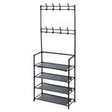 Storage solutions kledingrek met 4 schappen 60x26x155 cm - afbeelding 1