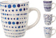 Diversen beker new bone porselijn wit blauw 10x8x9cm