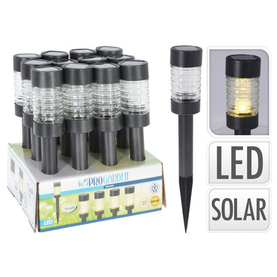 Pro Garden Garden Solarlamp Antraciet RVS Glas