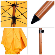 Overige merken parasol met houtlook 220 cm geel - afbeelding 2
