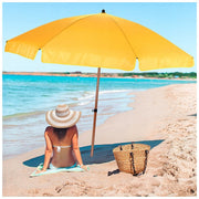 Overige merken parasol met houtlook 220 cm geel - afbeelding 3