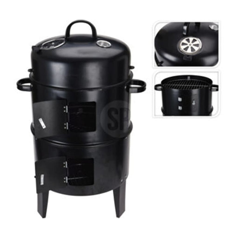 Progarden houtskoolbarbecue met haard en 2 grillroosters zwart