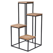 Home Styling Home Styling Plantenstandaard met 4 planken naturel en zwart - afbeelding 2