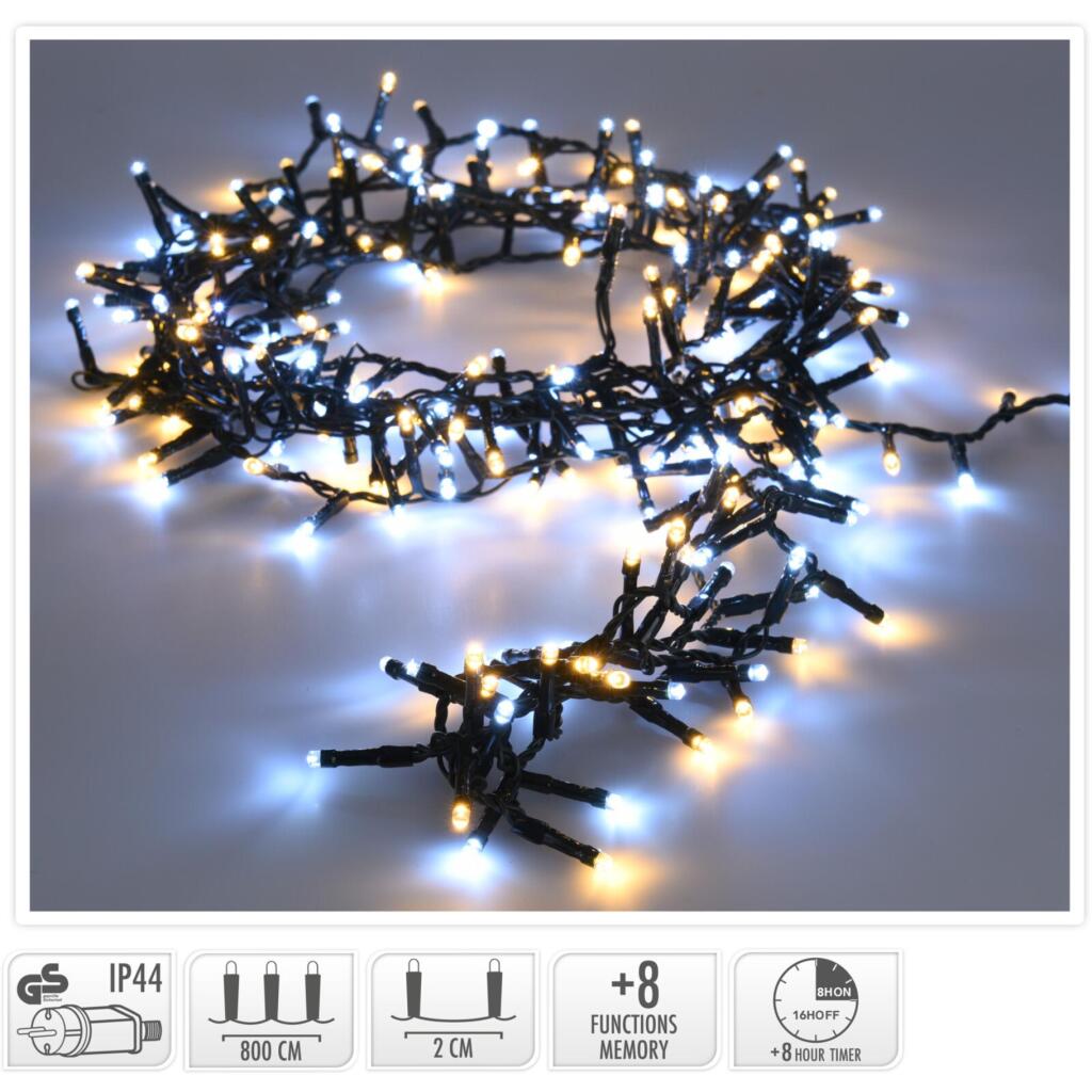 Overige merken microcluster kerstverlichting 400 leds 8 m warm wit zwart