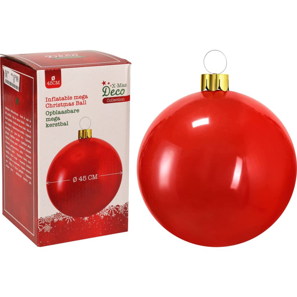 Overige merken kerstbal opblaasbaar 45 cm rood