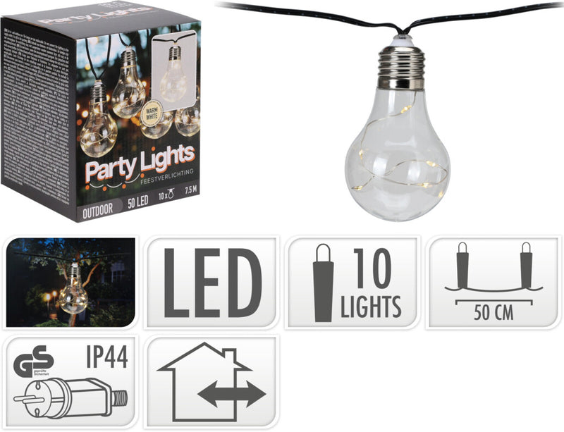 Pro garden feestverlichting 10lampjes warm wit