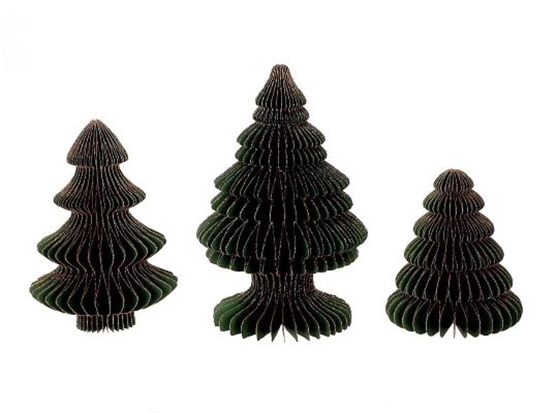 Hbx natural living kerstboom papier foldy 3-delig groen