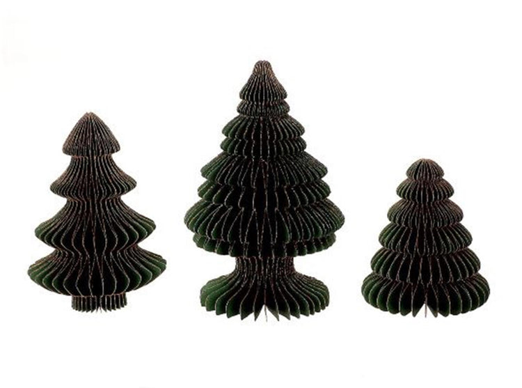 Hbx natural living kerstboom papier foldy 3-delig groen