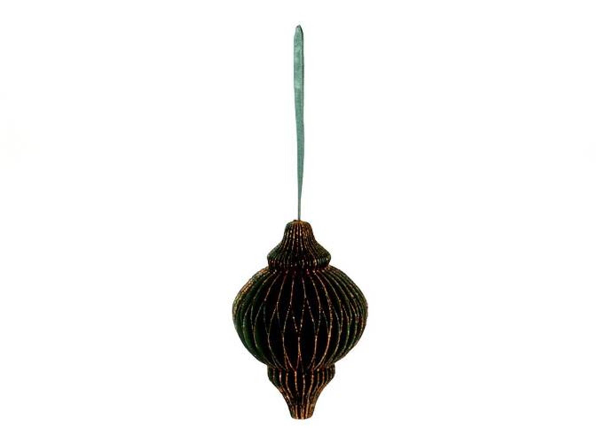 Hbx natural living kerstbal ui papier 10cm groen