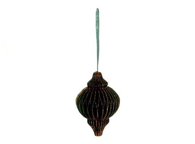 Hbx natural living kerstbal uivorm 15cm groen karton