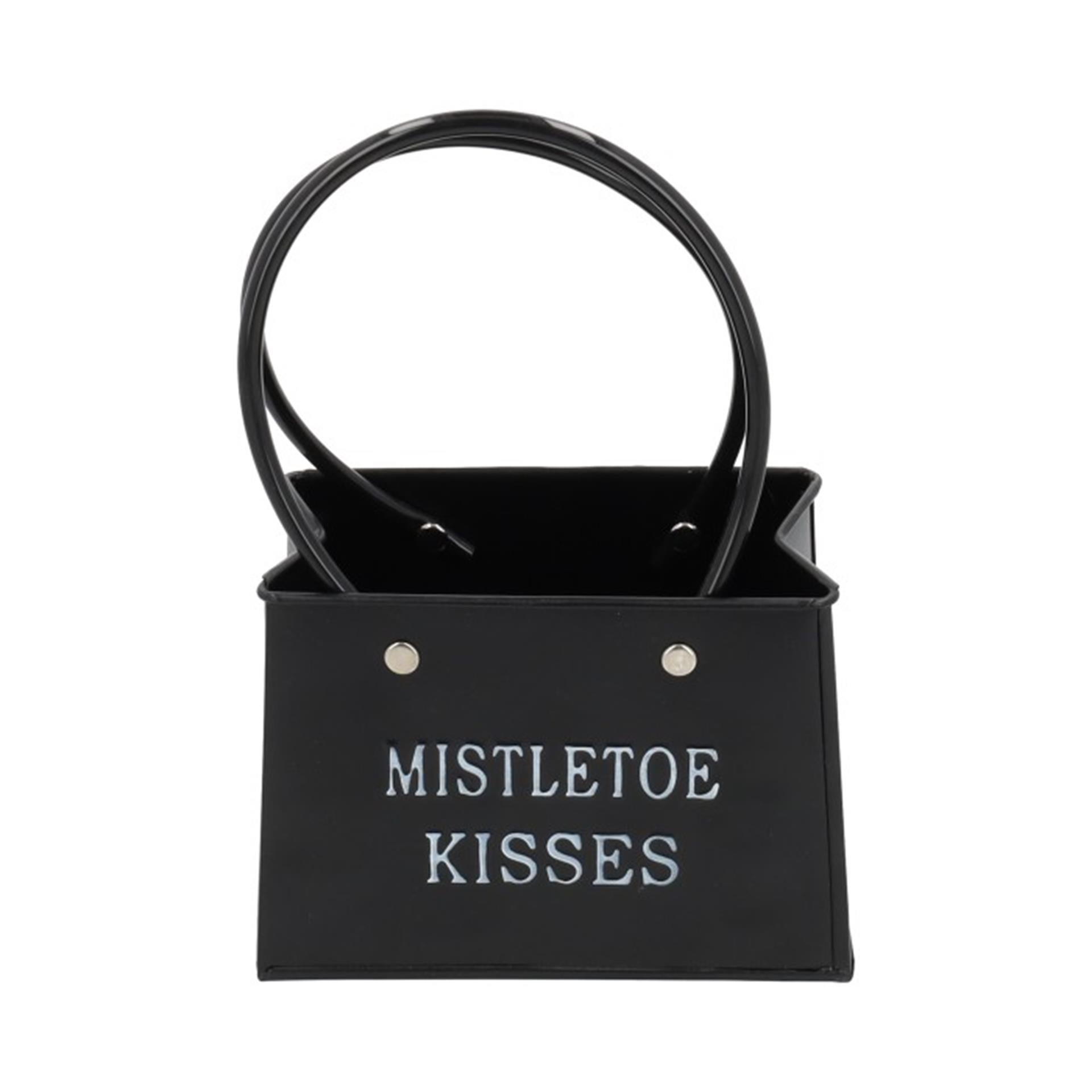 Hbx natural living bloempot tasmodel mistletoe 14x7,5x11,5cm zwart metaal