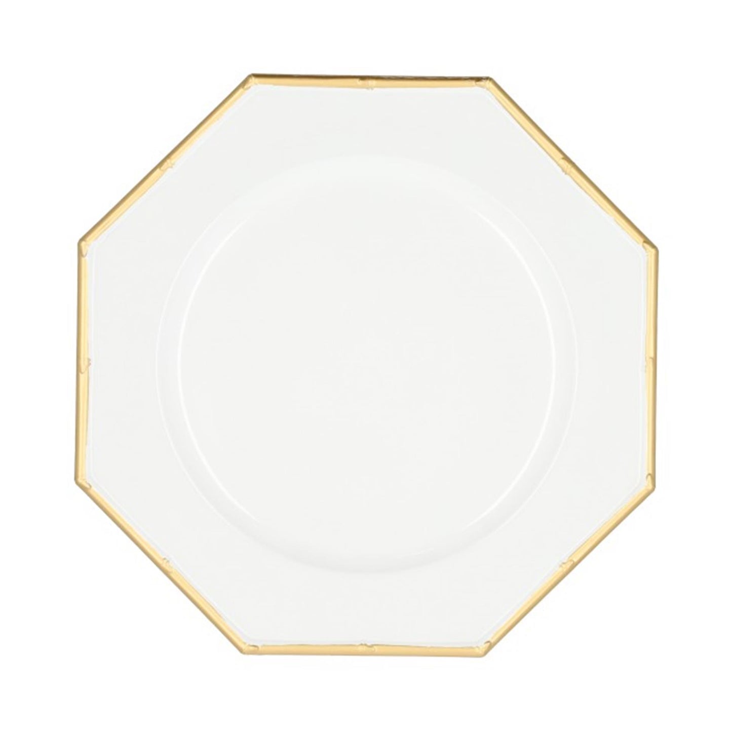 Hbx natural living onderbord hexagon dia33cm wit goud