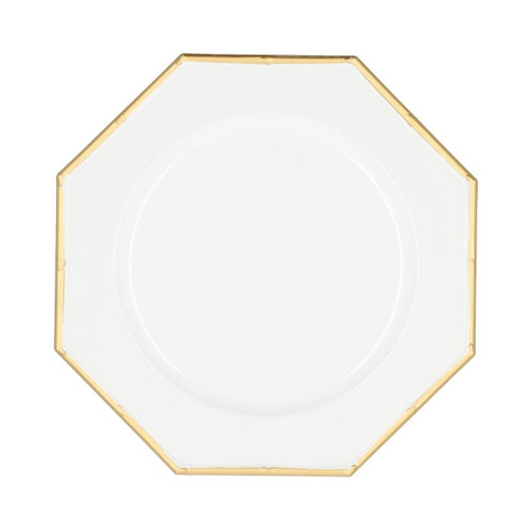 Hbx natural living onderbord hexagon dia33cm wit goud