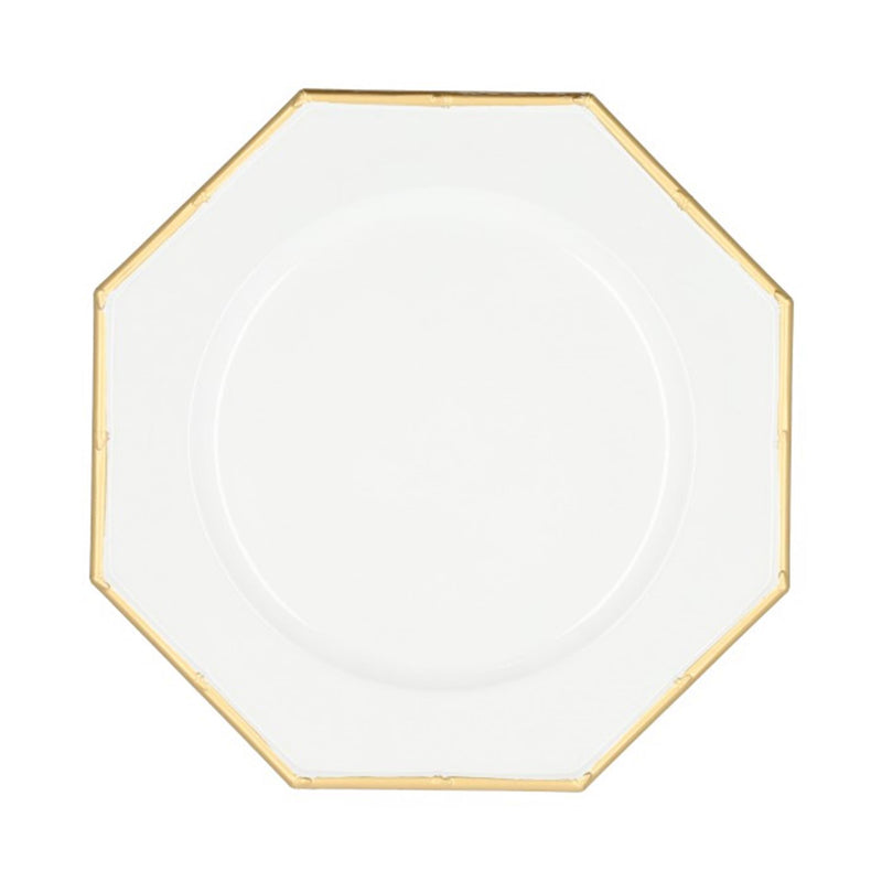 Hbx natural living onderbord hexagon dia33cm wit goud
