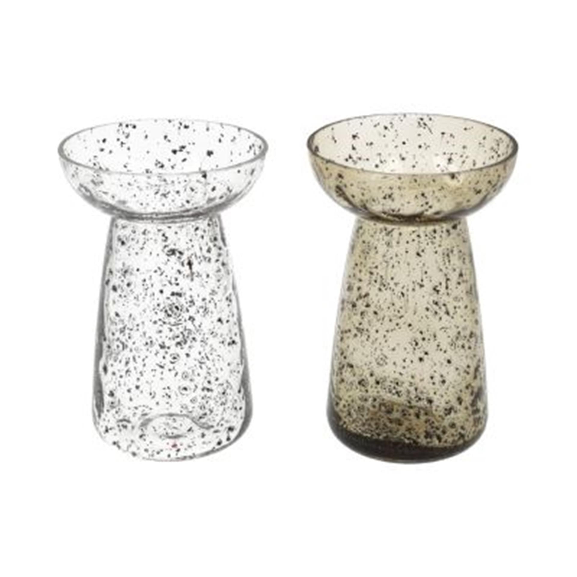 Hbx natural living vaas hyacinth glas h17d11cm