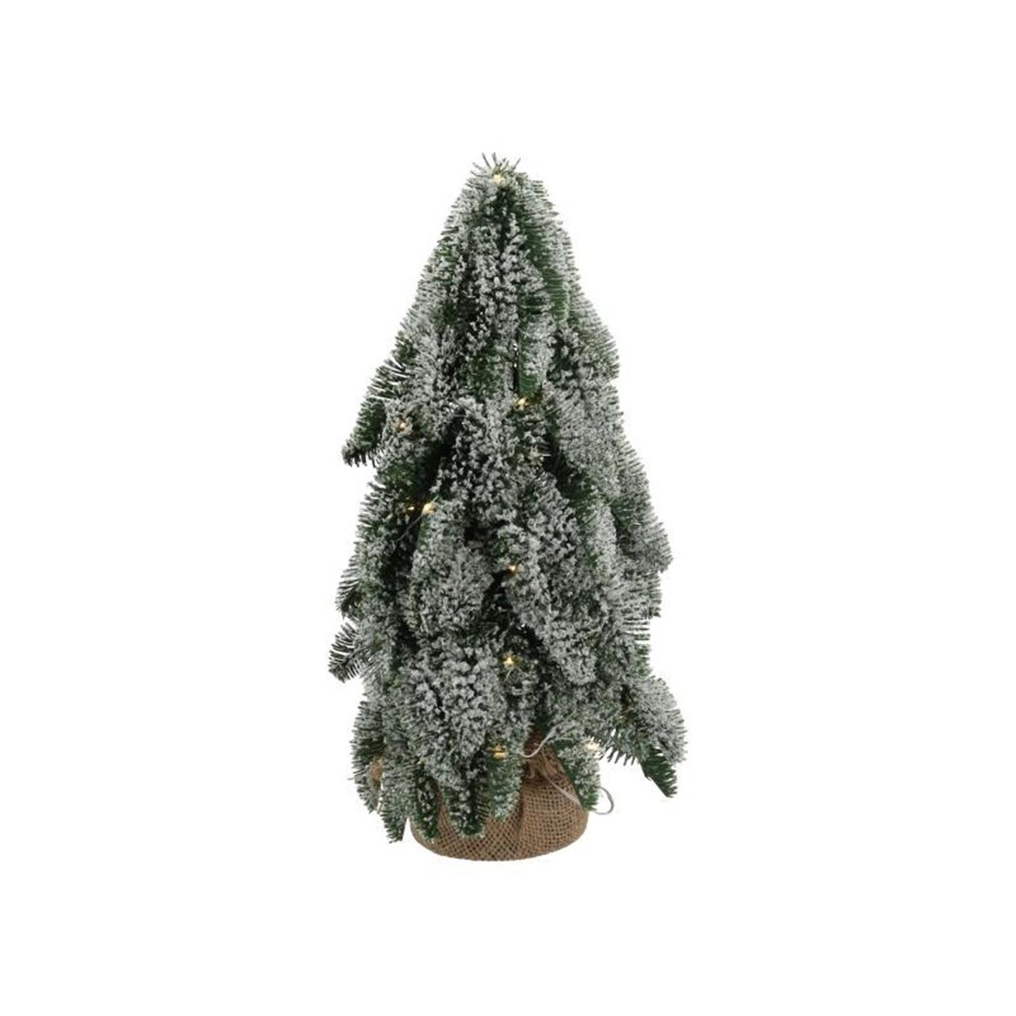 Hbx natural living kerstboom nobilis besneeuwd met 35led verlichting dia22x43cm op batterij
