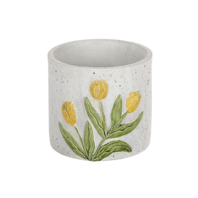 Hbx natural living bloempot tulp geel ø12,5xh11,3cm