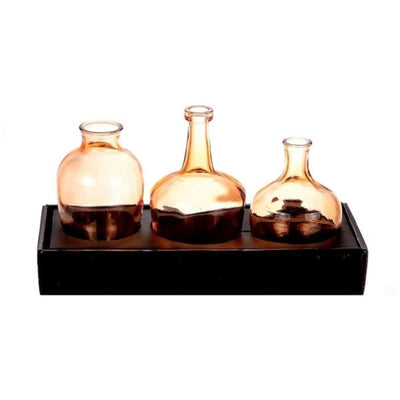 Hbx natural living vaas oranje set a 3 verschillende maten