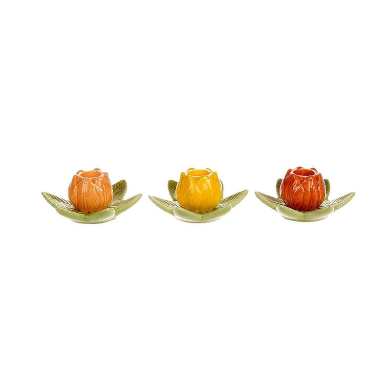 Hbx natural living kandelaar tulp 10x9x5cm