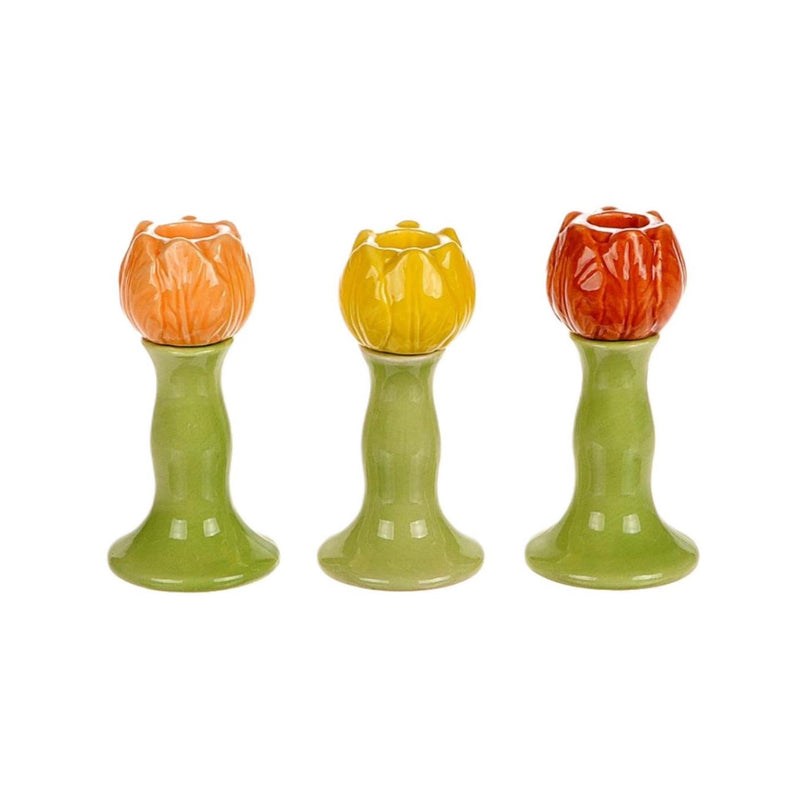 Hbx natural living kandelaar tulp ø6,3xh12,5cm