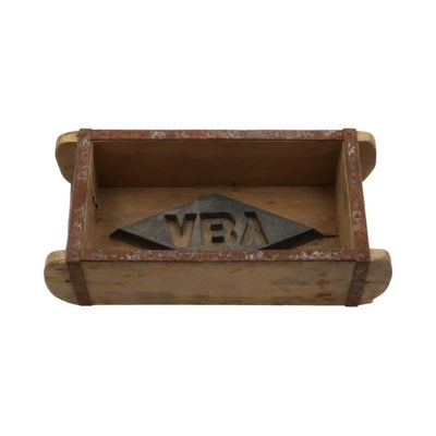 Hbx natural living plantenbak baksteenmal hout 32x15x10cm