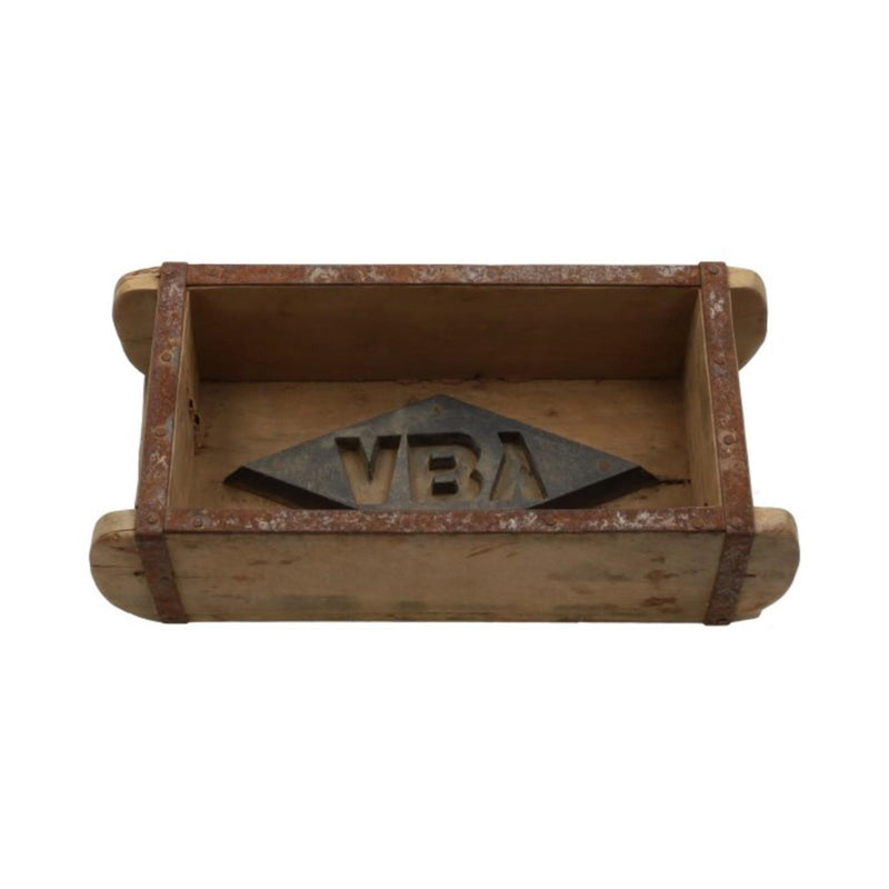 Hbx natural living plantenbak baksteenmal hout 32x15x10cm