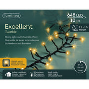 Lumineo led excellent twinkle 648 leds 100 cm zwart warm wit licht - afbeelding 1