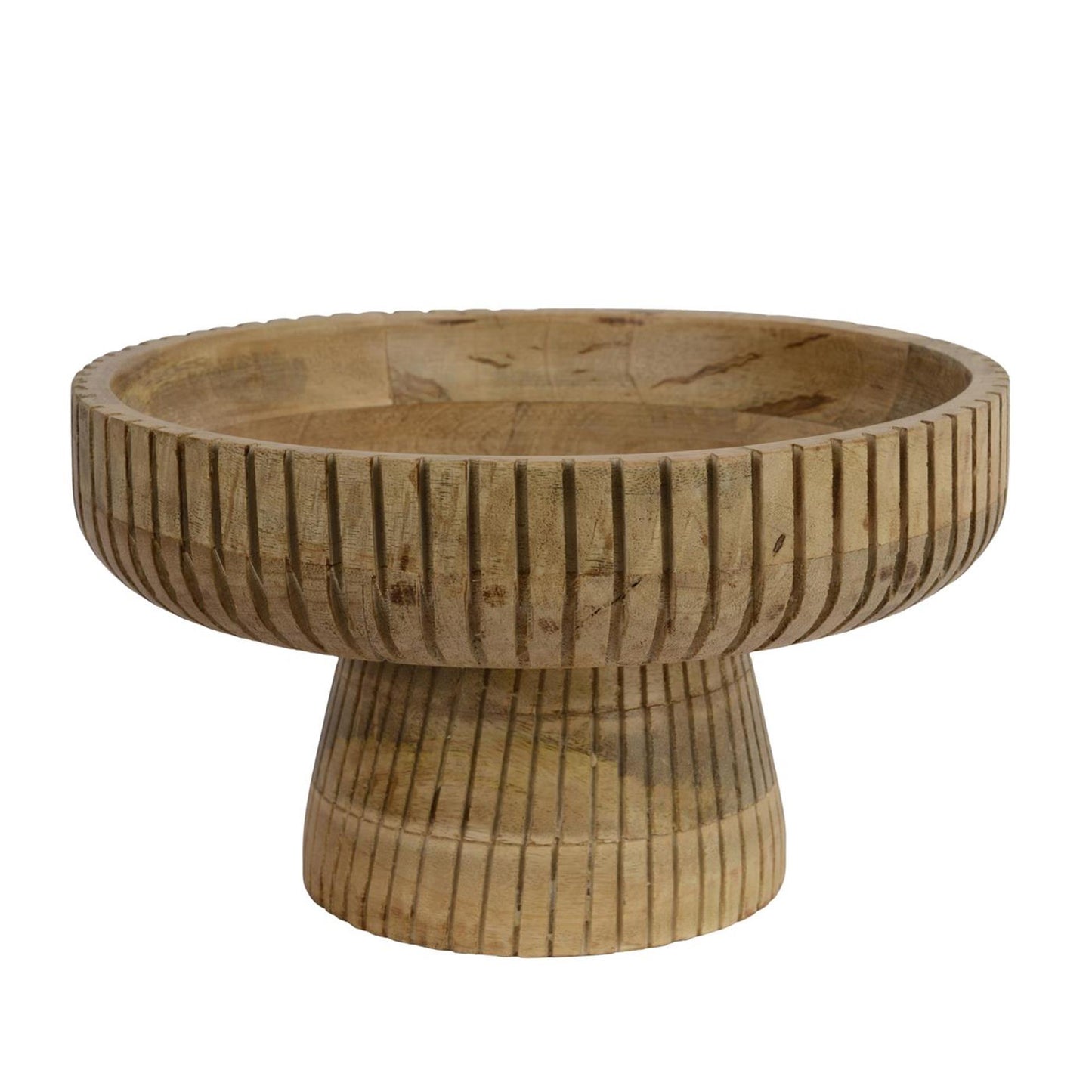 Decoris schaal op voet mangohout 29x29x17cm fsc mix 70%