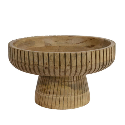 Decoris schaal op voet mangohout 29x29x17cm fsc mix 70%