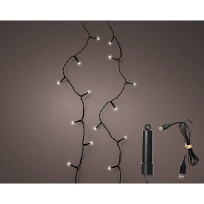Lumineo led duracharge basic lights + twinkel effect ip44 zwart
