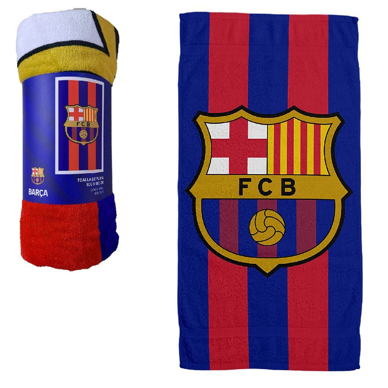 Overige merken fc barcelona badlaken 100x180 cm blauw rood