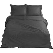 Ten cate katoen satijnen eenpersoons dekbedovertrek 140x200 220 cm antraciet - afbeelding 1