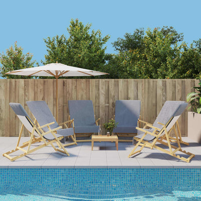 Vidaxl strandhanddoeken 6 st 400 g m² 60x135 cm stof grijs