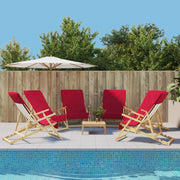 Vidaxl strandhanddoeken 6 st 400 g m² 60x135 cm stof bordeauxrood - afbeelding 1