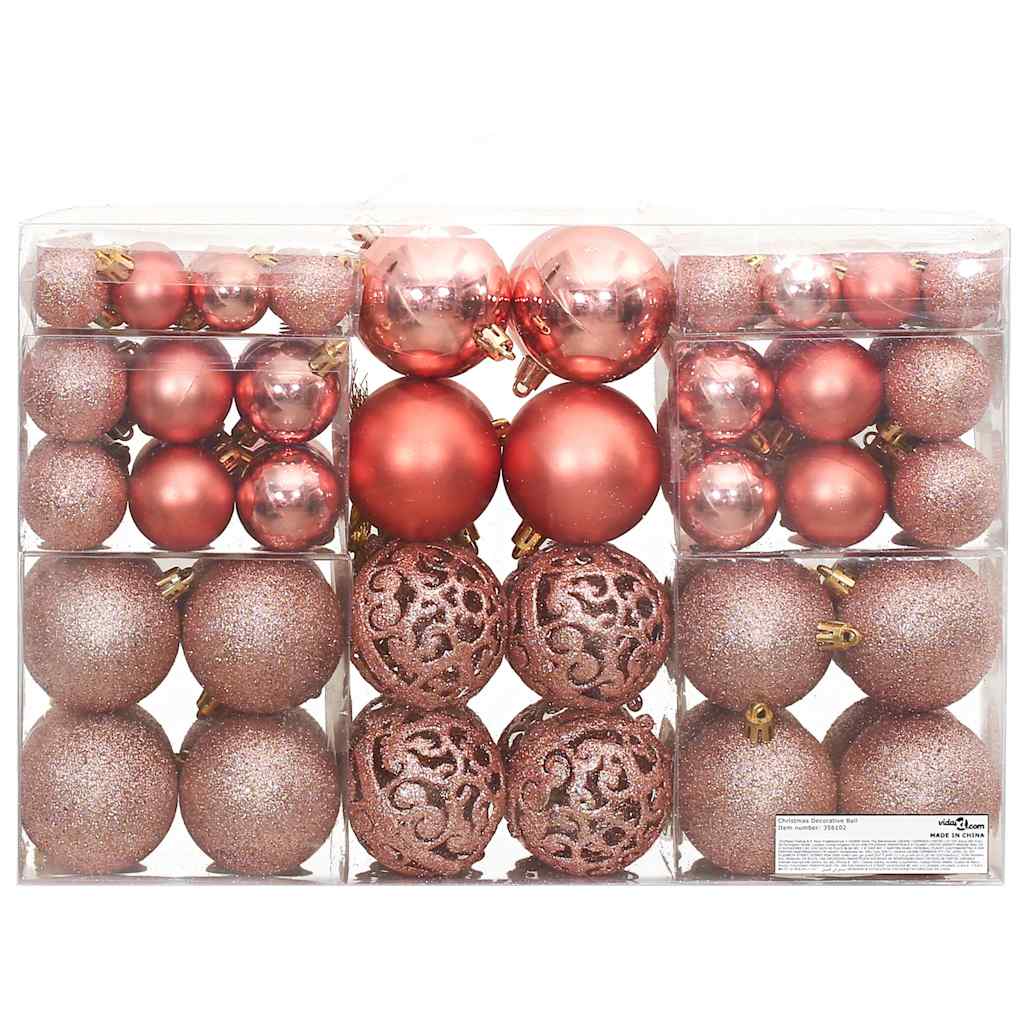 Vidaxl kerstballen 100 st 3 4 6 cm roze en rosé