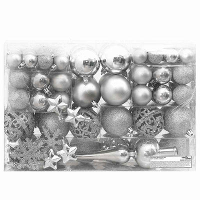 Vidaxl 111-delige kerstballenset polystyreen zilverkleurig