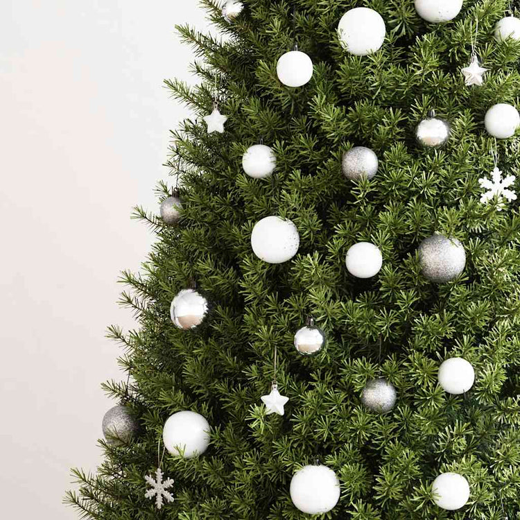 Vidaxl 111-delige kerstballenset polystyreen wit en grijs