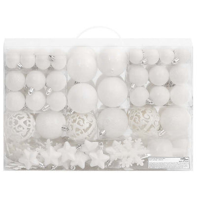 Vidaxl 111-delige kerstballenset polystyreen wit
