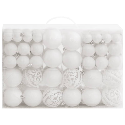 Vidaxl 111-delige kerstballenset polystyreen wit