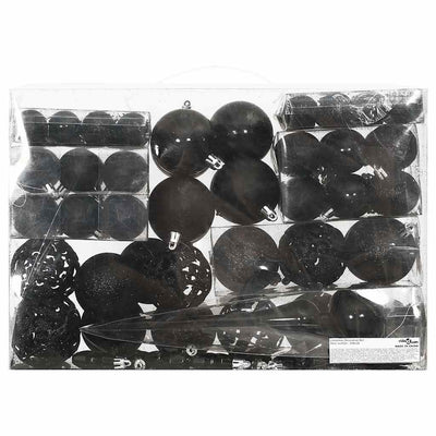 Vidaxl 111-delige kerstballenset polystyreen zwart