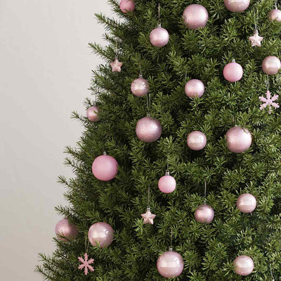Vidaxl 111-delige kerstballenset polystyreen roze