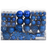 Vidaxl 111-delige kerstballenset polystyreen blauw - afbeelding 2